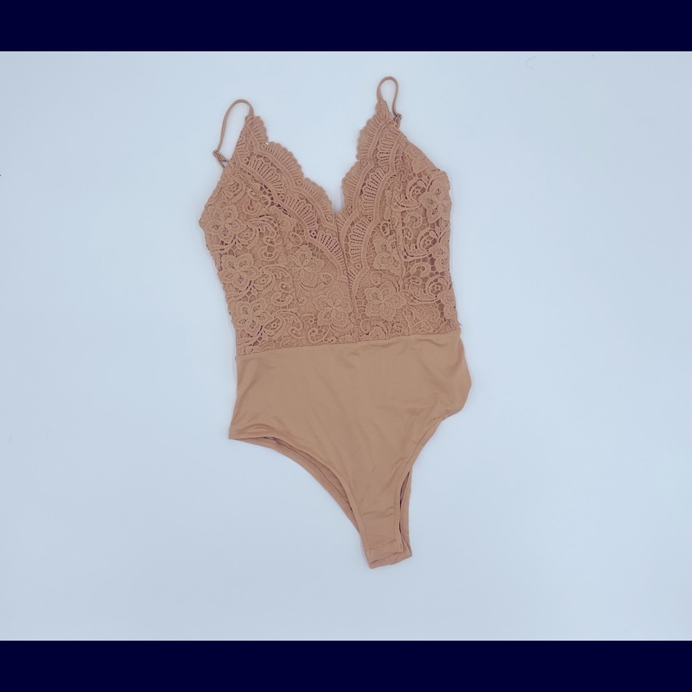 Lace tan bodysuit